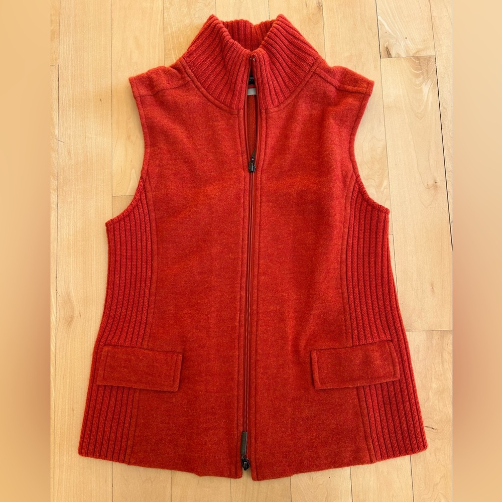 Gerry Weber Edition Women’s Wool Blend Ribbed Sweater Vest Size 8 - Persimmon